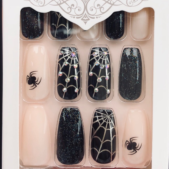 halloween kiss gel nails long length